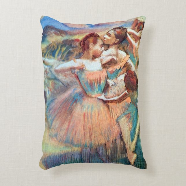 Dansare i landskap av Edgar Degas Prydnadskudde (Framsidan(Vertikal))