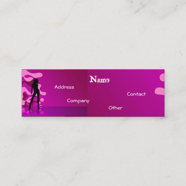 Dansare i purpurfärgade rosor mini visitkort (Framsida)