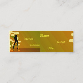 dansare i Retro Guld Mini Visitkort