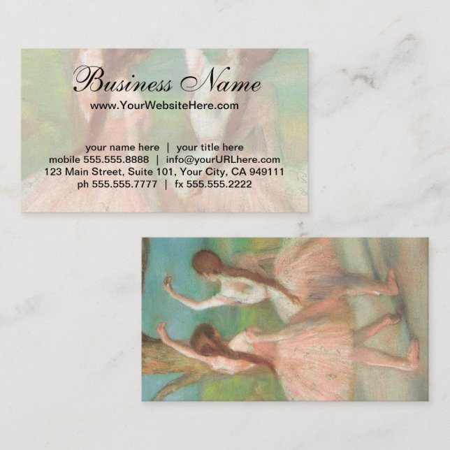 Dansare i rosa av Edgar Degas Visitkort (Fram/baksida)