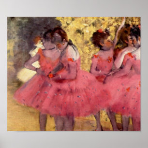 Dansare i rosor av Edgar Degas Poster