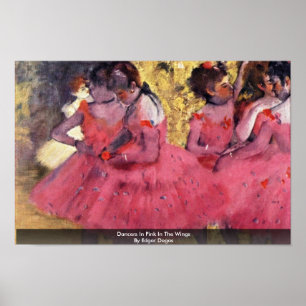 Dansare i rosor i vingar av Edgar Degas Poster