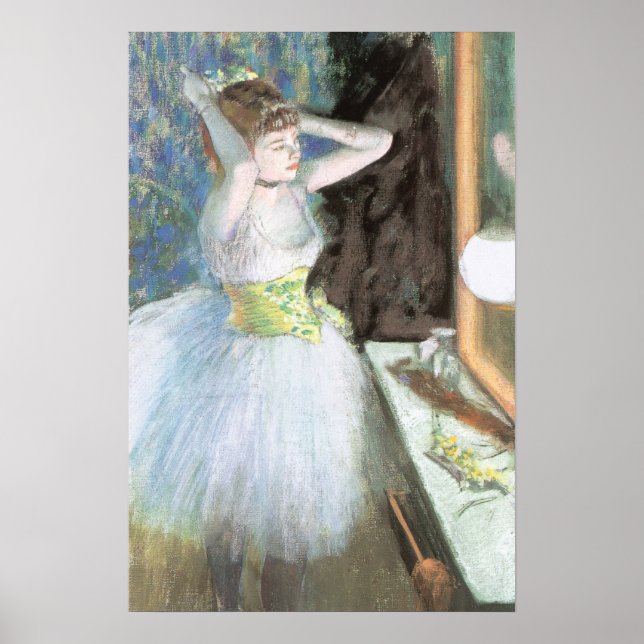 Dansare i sin påklädningsrum av Edgar Degas Poster (Framsidan)