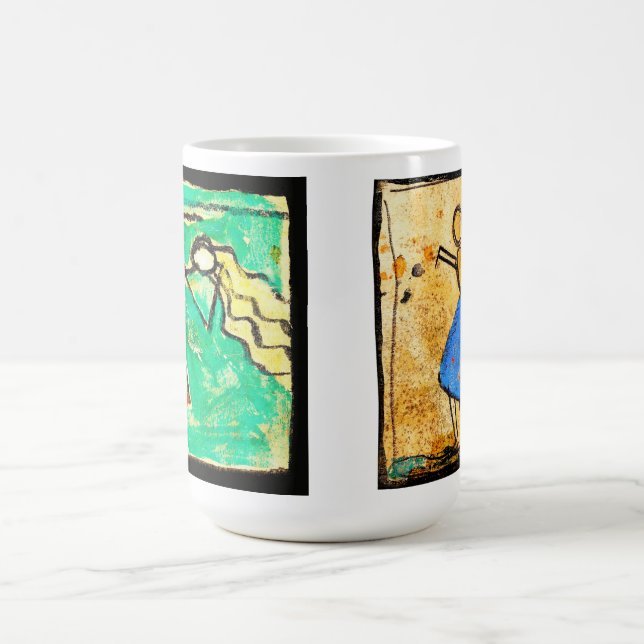 Dansare med blå kjol målning av Egon Schiele Kaffemugg (Center)