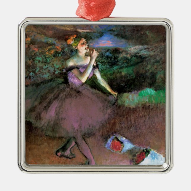 dansare med Bouquets by Degas Julgransprydnad Metall (Framsidan)