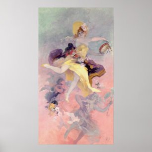 Dansare med en baskisk tamburin poster