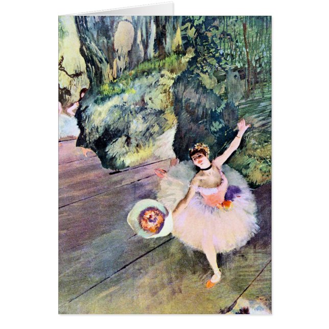 Dansare med en bukett blommor av Edgar Degas Hälsningskort (Framsidan)