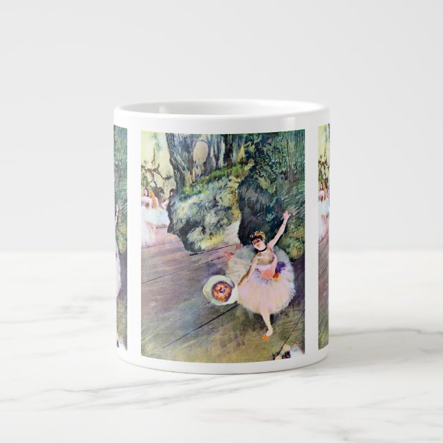 Dansare med en bukett blommor av Edgar Degas Jumbo Mugg (Framsidan)