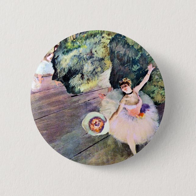 Dansare med en bukett blommor av Edgar Degas Knapp (Framsida)