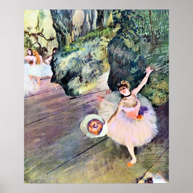 Dansare med en bukett blommor av Edgar Degas Poster (Framsidan)