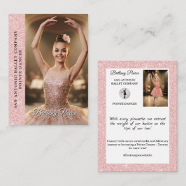 Dansare Meet & Greet Foto Kort Rosa Guld Glitter