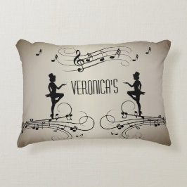 Dansare och personligt namn för musik prydnadskudde