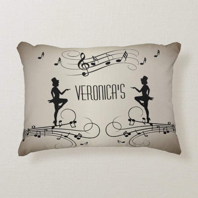 Dansare och personligt namn för musik prydnadskudde (Framsidan)