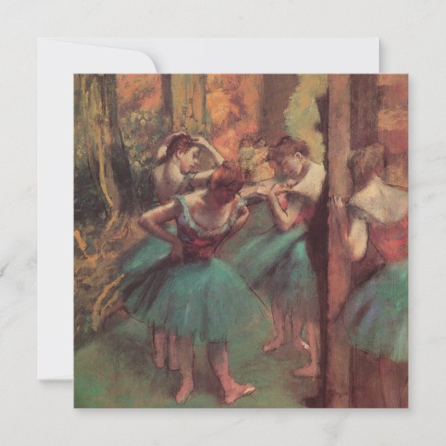 Dansare, rosa och grön av Edgar Degas Inbjudningar (Framsida)