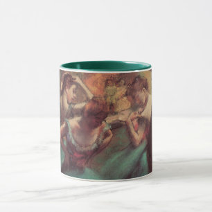 Dansare, rosa och grön av Edgar Degas Mugg