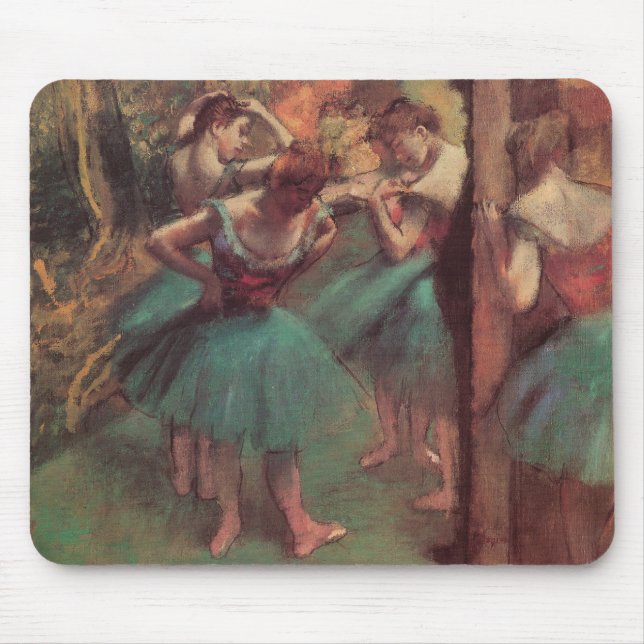 Dansare, Rosa och Grön av Edgar Degas Musmatta (Framsidan)