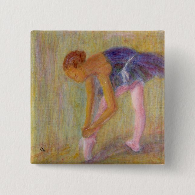 Dansare som binder henne balett, skor, knäppas knapp (Framsida)