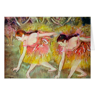Dansare som böjer sig ned av Edgar Degas, balettko Hälsningskort