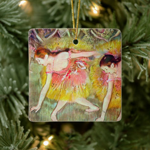 Dansare som böjer sig ned av Edgar Degas, balettko Julgransprydnad Keramik