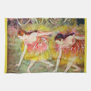 Dansare som böjer sig ned av Edgar Degas, balettko Kökshandduk