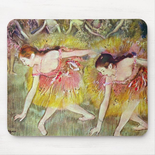 Dansare som böjer sig ned av Edgar Degas, balettko Musmatta (Framsidan)