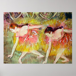 Dansare som böjer sig ner av Edgar Degas, balettko Poster