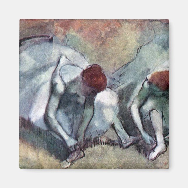 dansare som jagar deras skor, Edgar Degas Magnet (Framsidan)