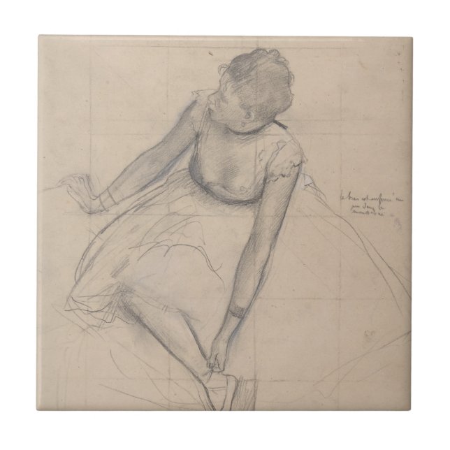 Dansare som justerar henne häftklammermatare kakelplatta (Framsidan)