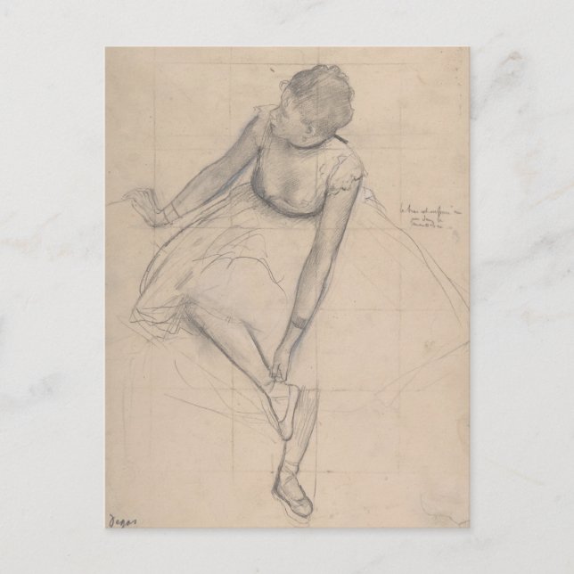 Dansare som justerar sin slippers vykort (Framsida)