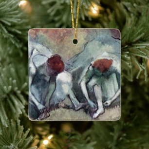 Dansare som snürar sina skor av Edgar Degas Julgransprydnad Keramik