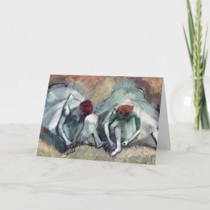 Dansare som snürar sina skor av Edgar Degas Kort
