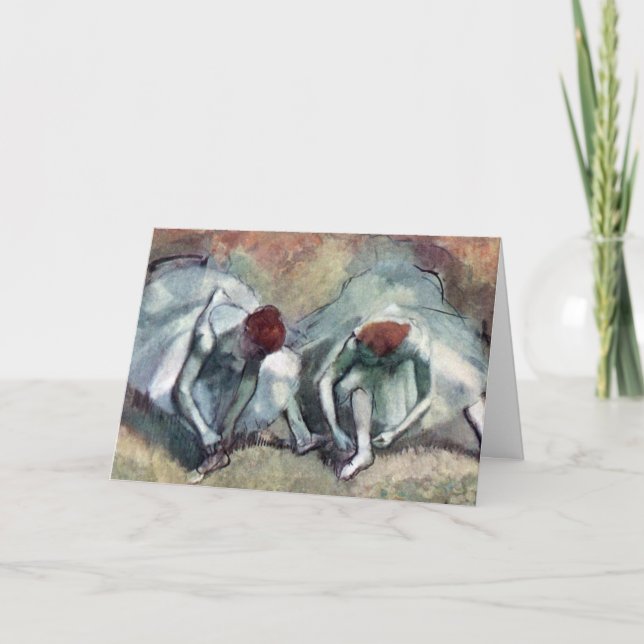 Dansare som snürar sina skor av Edgar Degas Kort (Framsida)