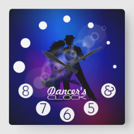 Dansare tar tid på med numrerar för Dancer's. Fyrkantig Klocka