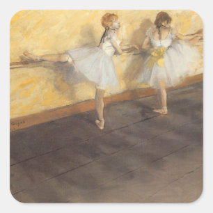 Dansare vid barraden av Edgar Degas, Vintage Balle Fyrkantigt Klistermärke