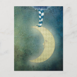 dansare vid måne vykort