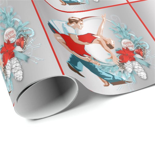 Dansareglad helgjul presentpapper (Rullad Hörn)