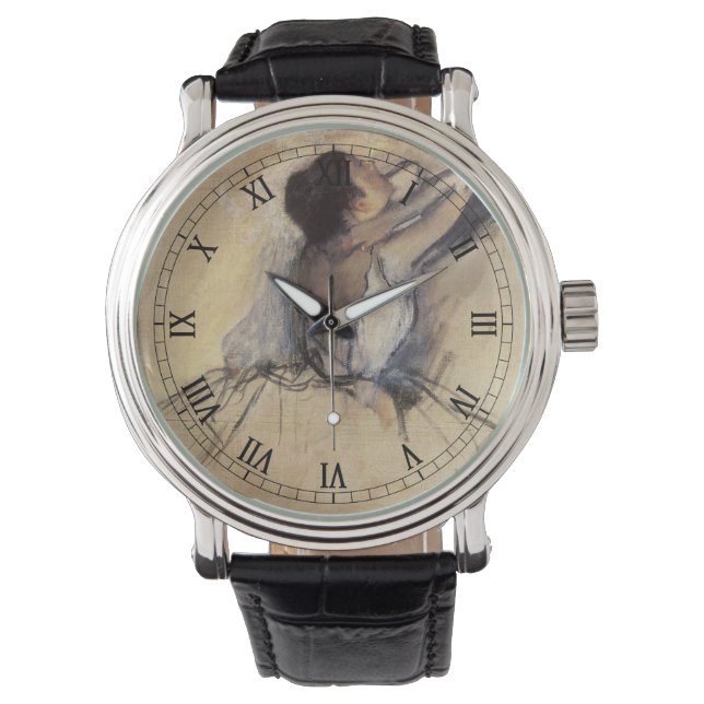 Dansaren av Edgar Degas, Vintage Ballerinakonst Armbandsur (Framsida)