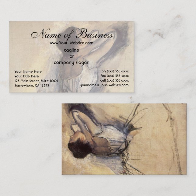 Dansaren av Edgar Degas Visitkort (Fram/baksida)