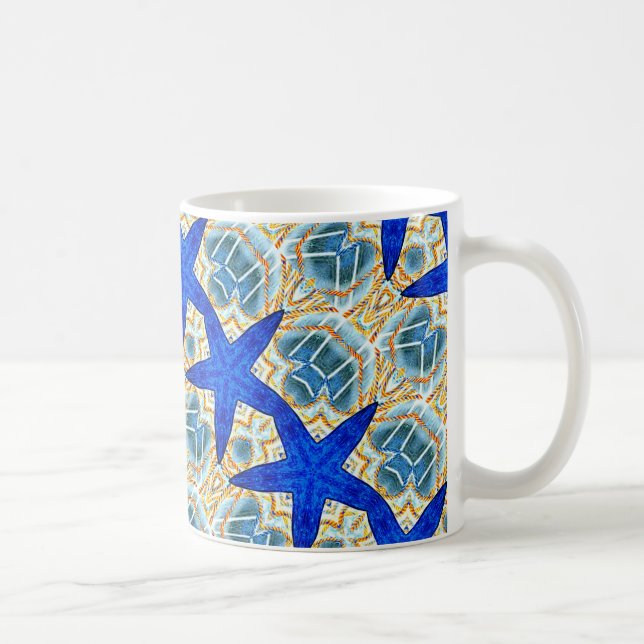 dansblå stjärnor mugg (Höger)