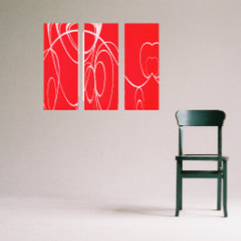 Danscirklar i rött och vitt kanvastryck