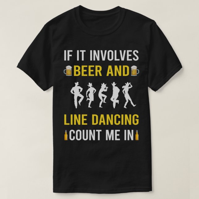 Dansdansare för öl- och linjedansare t shirt (Design framsida)