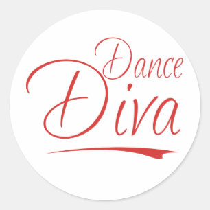 dansdiva runt klistermärke