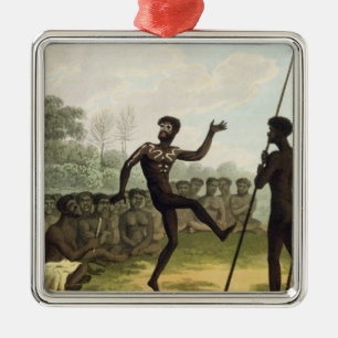 Dansen, aborigines från New South Wales inristar Julgransprydnad Metall