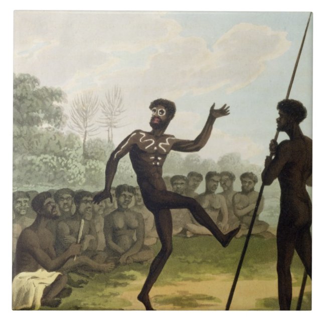 Dansen, aborigines från New South Wales inristar Kakelplatta (Framsidan)