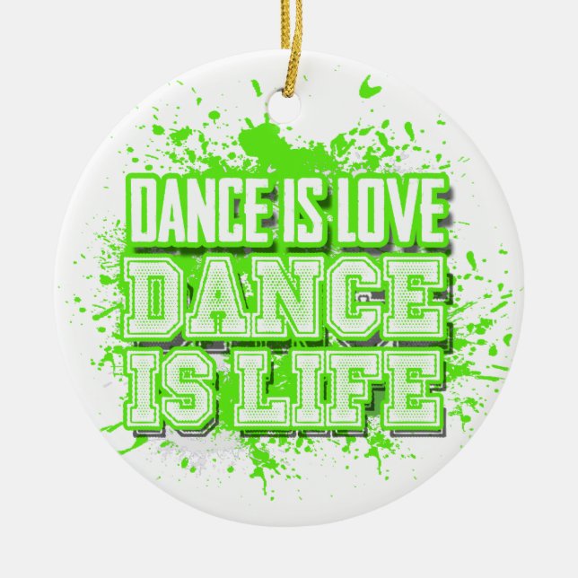 Dansen är kärlek som dansen är livfotoprydnaden julgransprydnad keramik (Framsidan)