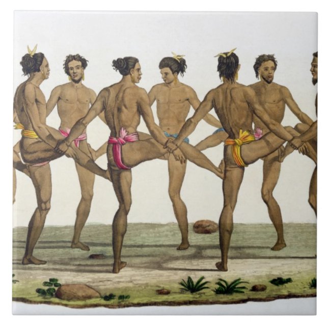 Dansen av de Caroline öborna, pläterar 22 från 'Le Kakelplatta (Framsidan)