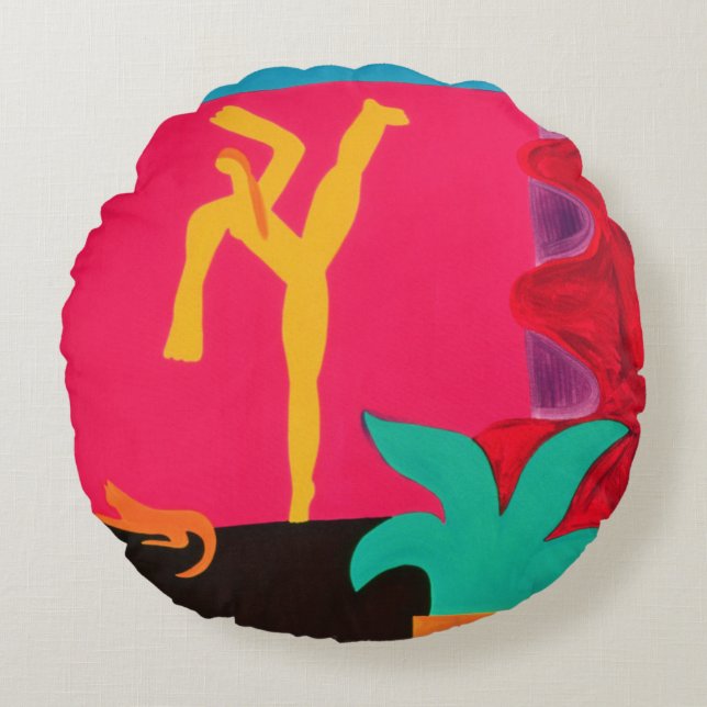 Dansen av hopp 1996 rund kudde (Framsidan)