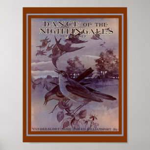 Dansen av näktergalvintagemusiken Cover kopierar Poster
