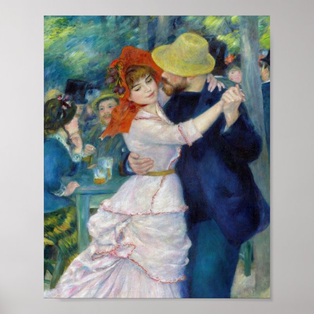 Dansen i Bougival av Pierre-Auguste Renoir Poster (Framsidan)