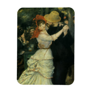 Dansen i Bougival av Pierre Renoir, Vintage Art Magnet